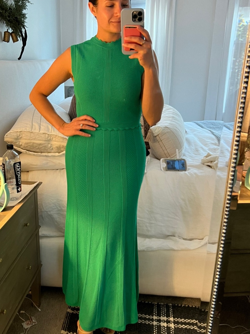 The Kooples Emerald Green Sleeveless Knit Maxi Dress